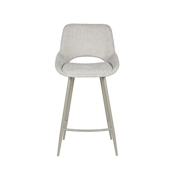 Taburete tejido rizado piedra 49×55×100 | Diseño elegante y texturizado