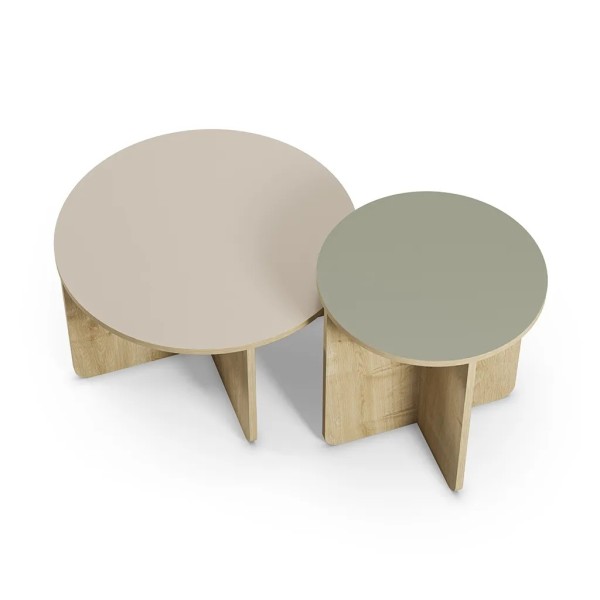 SET 2 MESITAS REDONDAS  70X70X38 - 50X50X50 CM