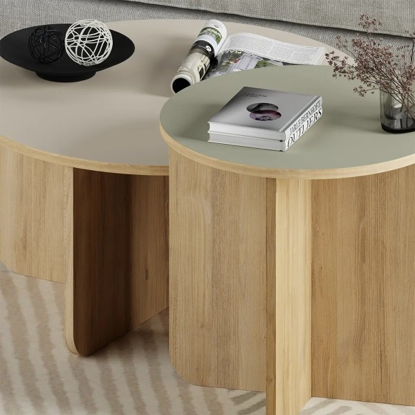 SET 2 MESITAS REDONDAS  70X70X38 - 50X50X50 CM