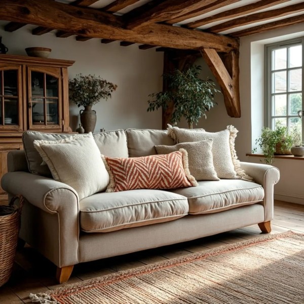 Cushion Eating FLECO BOILER WHITE 50X30 Premium Filling Included