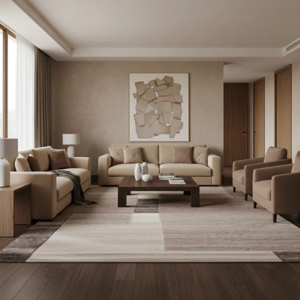 Alfombra rectangular tonos marrones  230X160 CM