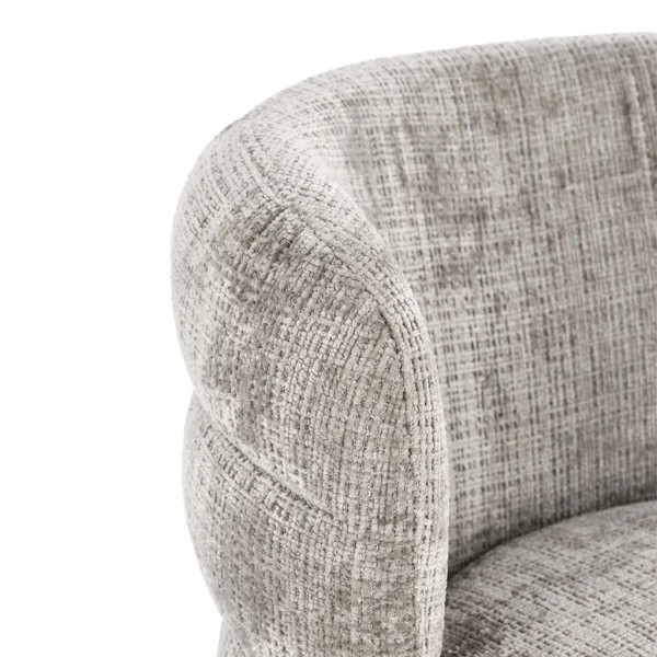 SILLA RESPALDO REDONDEADO TAPI. TRAMADA GRIS PATA ACERO-ROBLE 60X63X78 (ALT ASI-51,5C