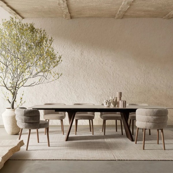 SILLA RESPALDO REDONDEADO TAPI. TRAMADA GRIS PATA ACERO-ROBLE 60X63X78 (ALT ASI-51,5C