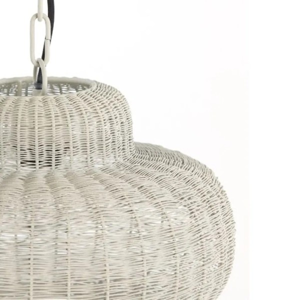 Lámpara techo metal blanco entramado abierto 35x22 | Tapidecor