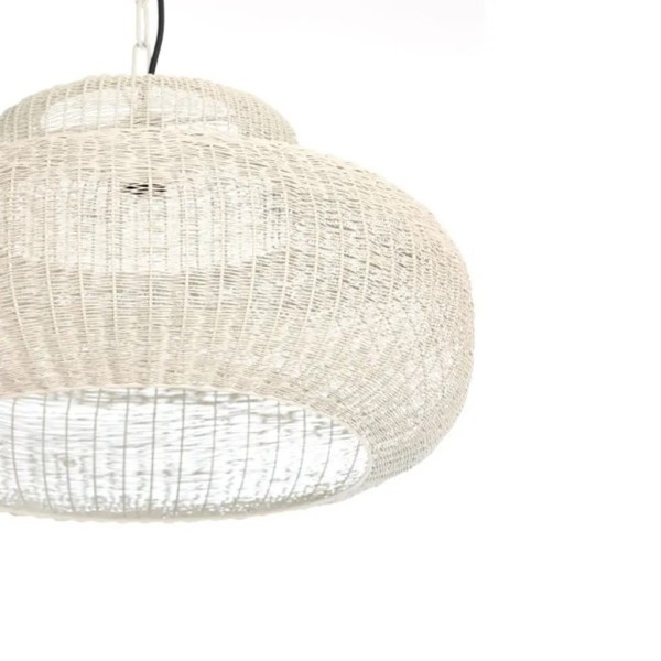 Lámpara techo metal blanco entramado abierto 35x22 | Tapidecor