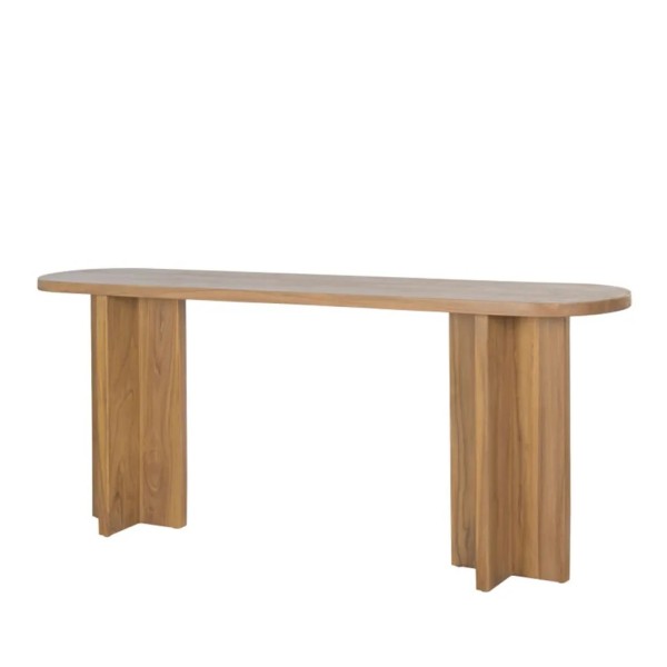 CONSOLA TECA TAPA OVALADA  180X38X80 CM