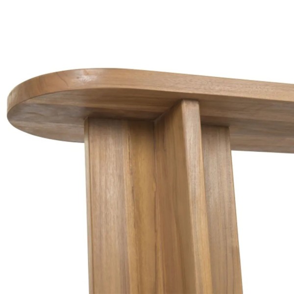 CONSOLA TECA TAPA OVALADA  180X38X80 CM