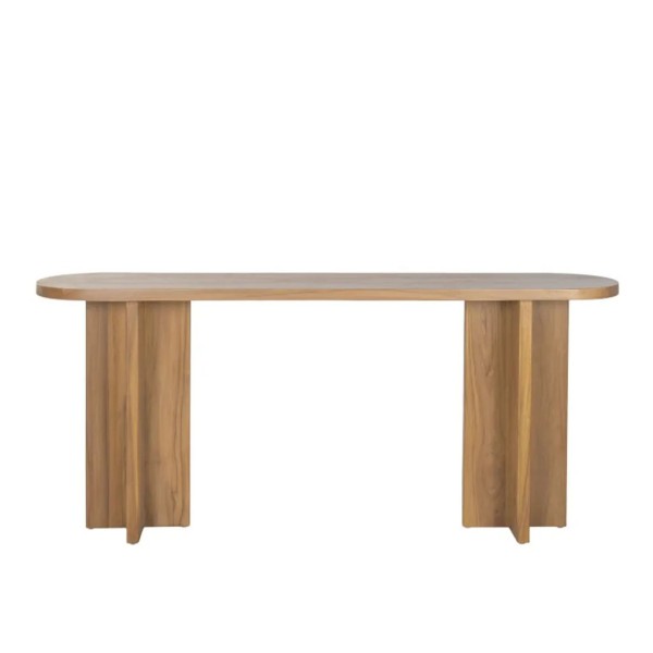 CONSOLA TECA TAPA OVALADA  180X38X80 CM