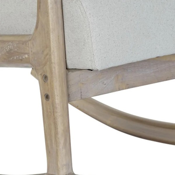 BUTACA MECEDORA MADERA TAPIZA BEIGE 66X88X78