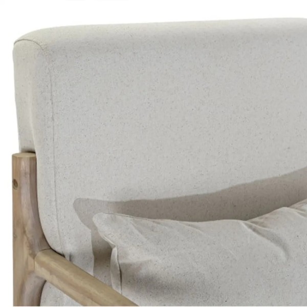 Butaca mecedora madera lino beige | Tapidecor