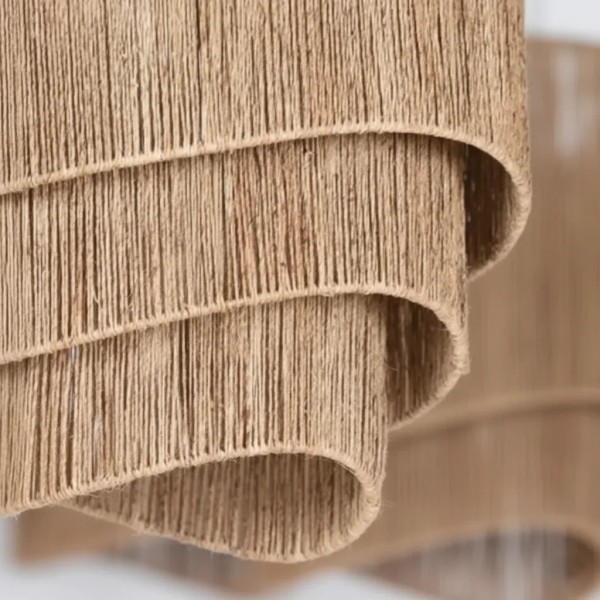 Lámpara techo cuerda y metal  50X50X50 CM