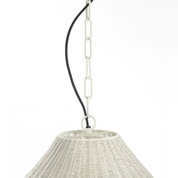 LAMPARA COLGANTE ALARGADA METAL BLANCO  33X33X46 CM