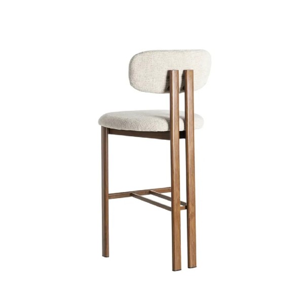 TABURETE BEIGE TEJIDO-METAL 50 X 47 X 109 CM ASIENTO A 75 CM