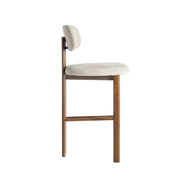 TABURETE BEIGE TEJIDO-METAL 50 X 47 X 109 CM ASIENTO A 75 CM