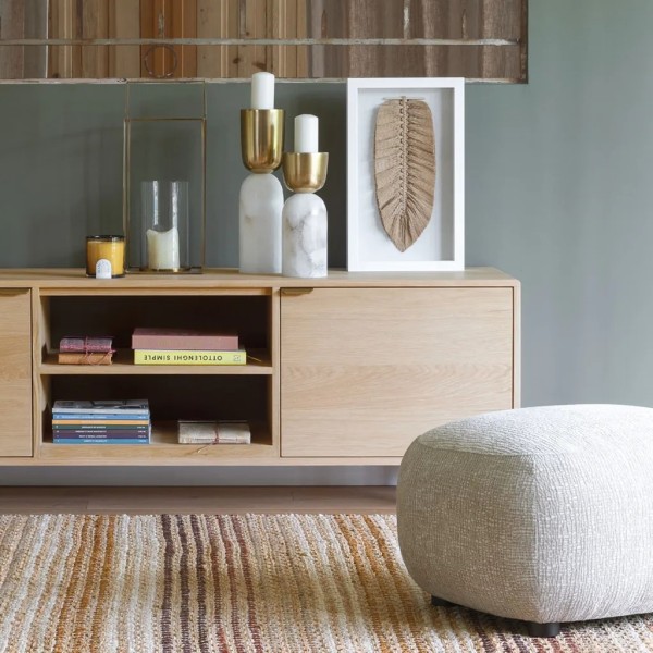 Portavelas Mármol y metal dorado  12X12X54 CM