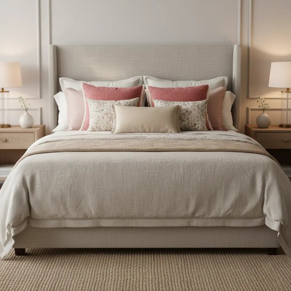 Cojín Rosa Intenso Fleco Blanco 50x50 | Tapidecor