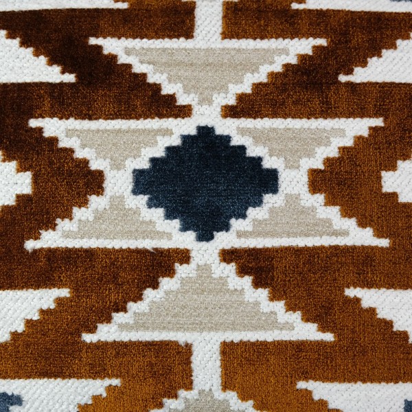 Cojín geométrico bordado fleco rizado 70X50 Relleno Premium Incluido