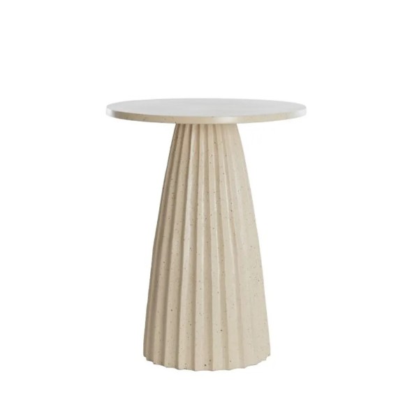 Mesa auxiliar metal arena ranurada y punteada  40X40X51 CM