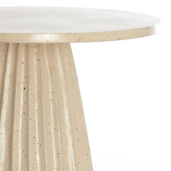 Mesa auxiliar metal arena ranurada y punteada  40X40X51 CM