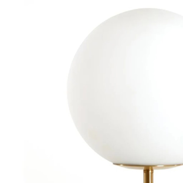 Lámpara de suelo esfera blanca con base efecto mármol 156x25 cm | Tapidecor