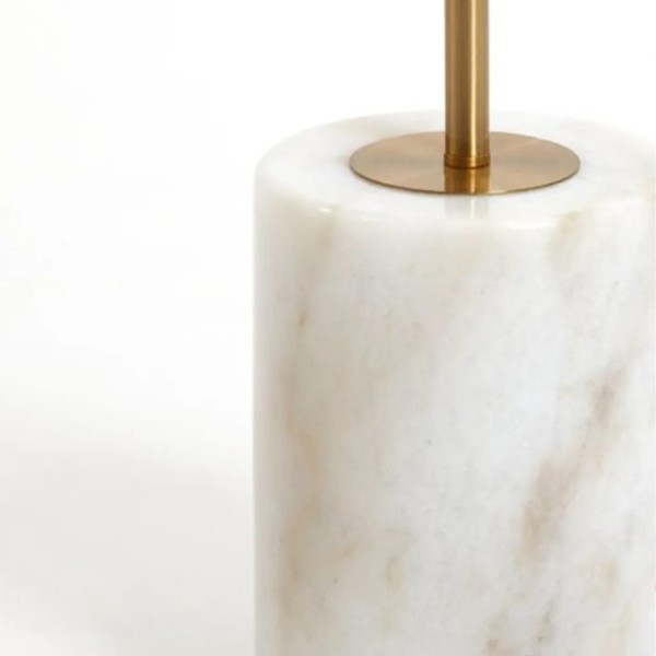 Lámpara de suelo esfera blanca con base efecto mármol 156x25 cm | Tapidecor