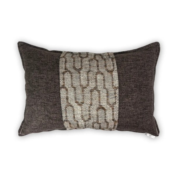 Cojín geométrico marrón premium 60x40 | Tapidecor