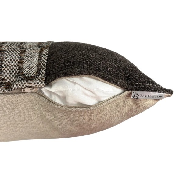 Cuscino marrone Choco. Geman Band. Riempimento premium 60x40 incluso