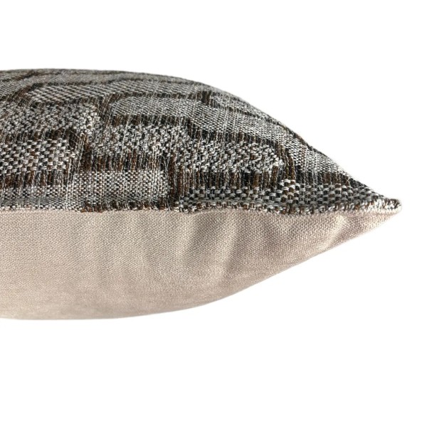 Cojín geométrico marrón chocolate 50X50 | Relleno premium incluido | Tapidecor