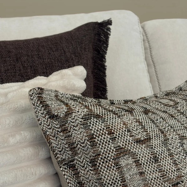 50x50 chocolate brown geometric cushion premium filler included