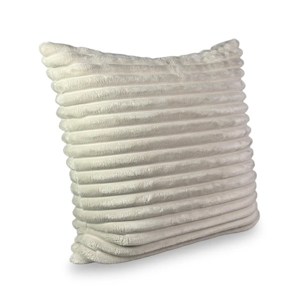 Cojín blanco pana ancha mullida  50x50 Relleno Premium incluido