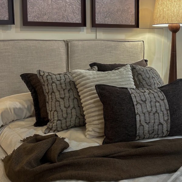 Cojín blanco pana ancha mullida  50x50 Relleno Premium incluido | Tapidecor