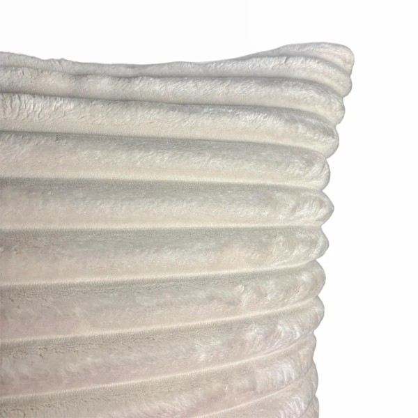 Cojín blanco pana ancha mullida  50x50 Relleno Premium incluido | Tapidecor