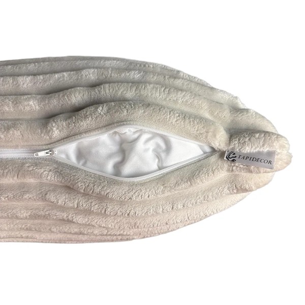 Cojín blanco pana ancha mullida  50x50 Relleno Premium incluido | Tapidecor