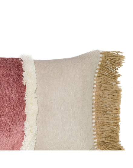 Cojin Sand Case Fleco Rafia (Band Pink Flee White 60x30 2