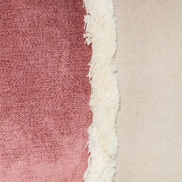 Custodia di sabbia Cojin Fleco Rafia (Band Rosa Flee White 60x30