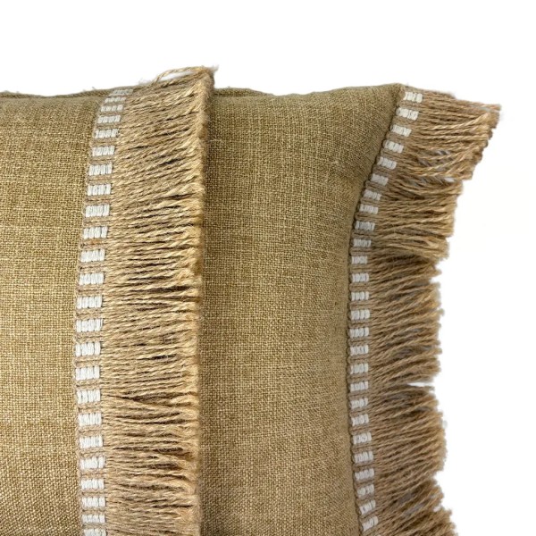 Cojín camel doble fleco 50X30 | Relleno Premium incluido | Tapidecor