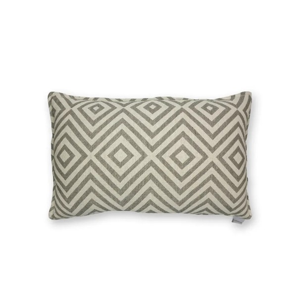 Cojín para cama y sofá gris geométri rombos 60X40 Relleno premium incluido