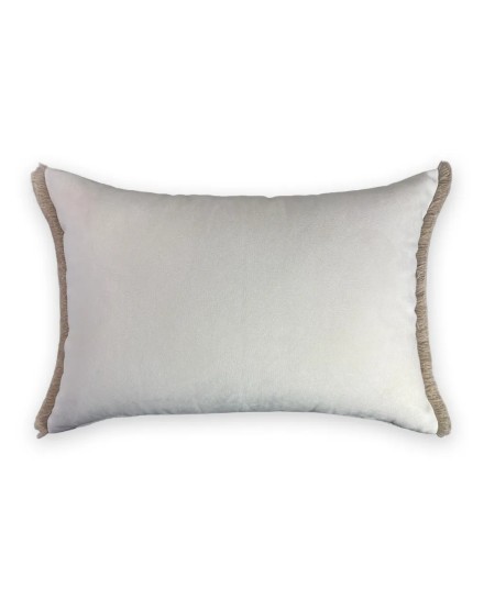 Cojín blanco roto fleco tostado con relleno premium 70X50 | Decoración para el hogar | Tapidecor