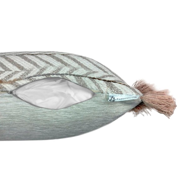 Cojín espiga beig marrón fleco tostado 60X40 | Relleno Premium incluido | Tapidecor