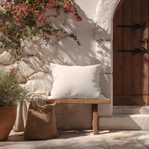 Cojín espiga beig marrón fleco tostado 60X40 | Relleno Premium incluido | Tapidecor