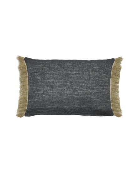 Gray Cushion Flee Graphite Rafia 70x50 Premium Filler Included