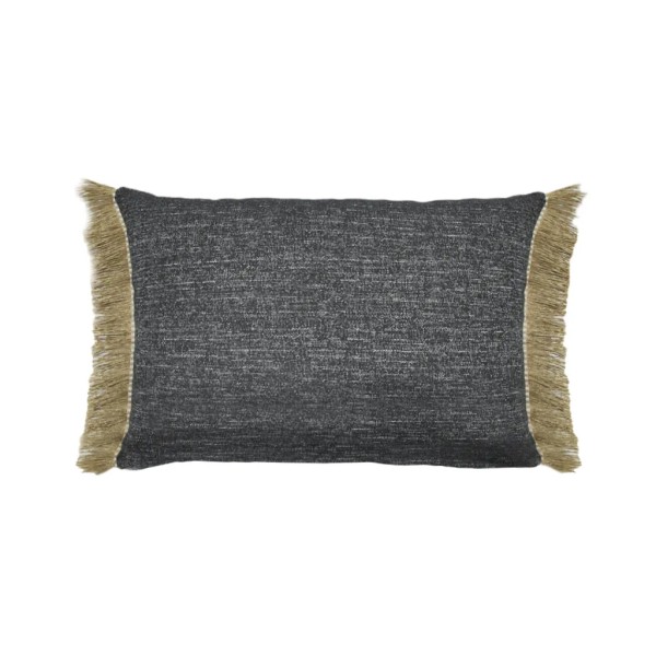 Gray Cushion Flee Graphite Rafia 70x50 Premium Filler Included