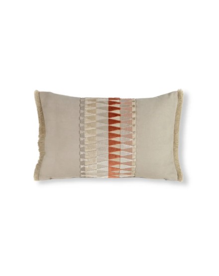 Cojín banda geométrica pastel, flecos | Estilo ecléctico | Tapidecor