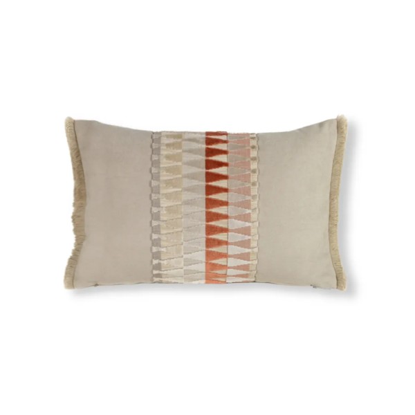 Cojín banda geométrica pastel, flecos | Estilo ecléctico | Tapidecor