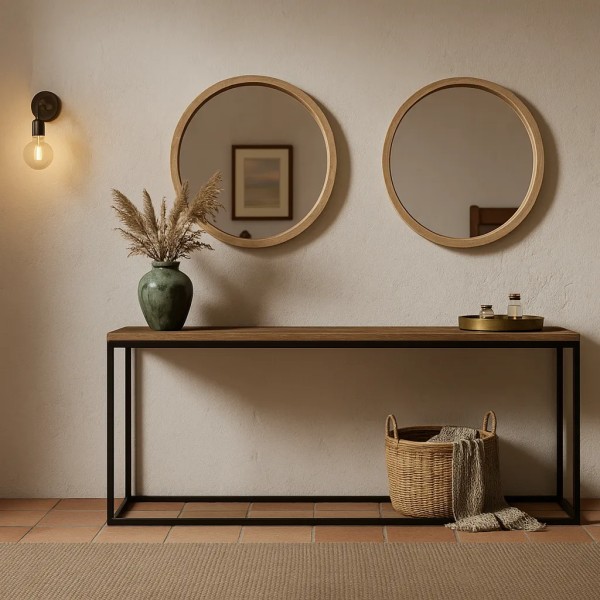 Bandeja-Espejo madera redondo 52 cm | Tapidecor