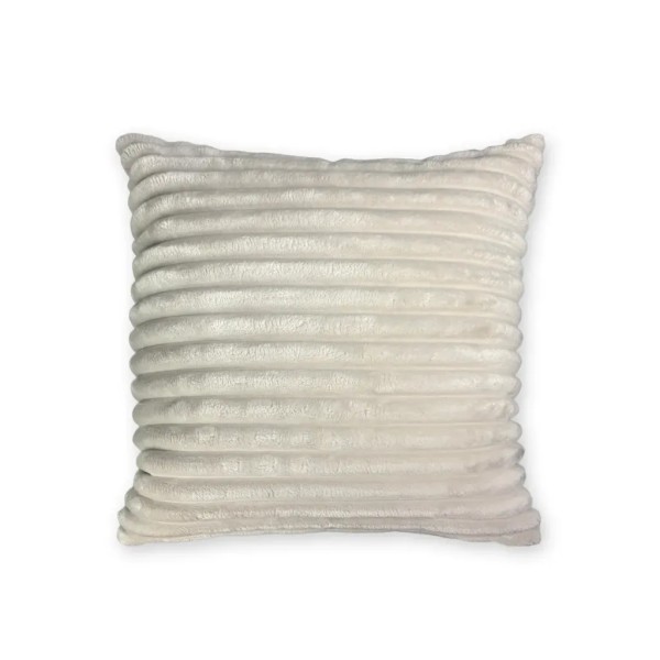 Cojín blanco pana ancha mullida  50x50 Relleno Premium incluido