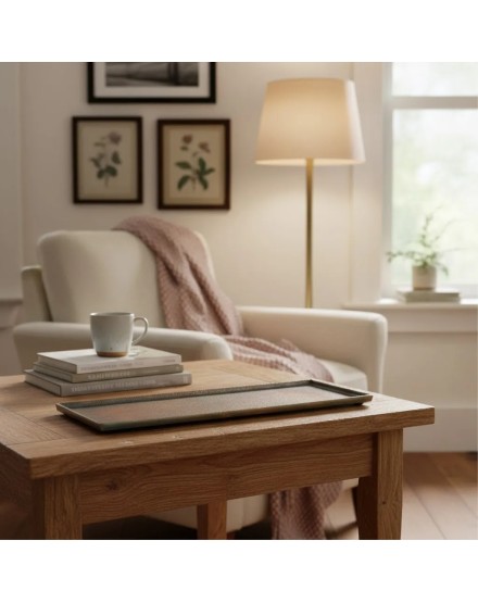 Bronze metal plate tray 49x19x1 cm 2