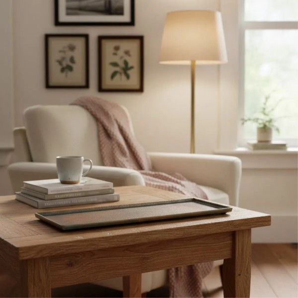 Bronze metal plate tray 49x19x1 cm