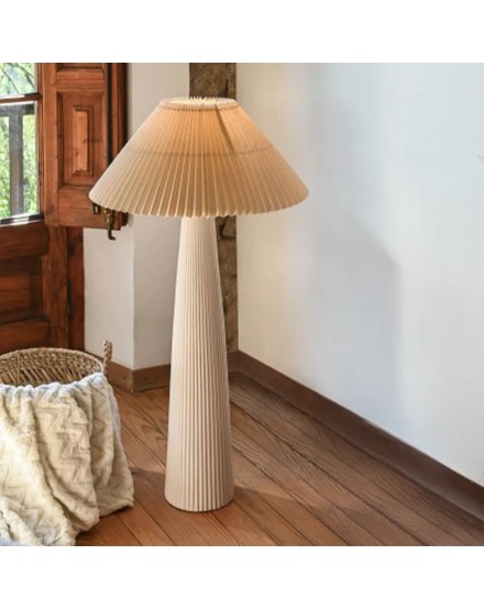 Lámpara de pie cerámica acanalada 102x54cm elegante | Tapidecor 2