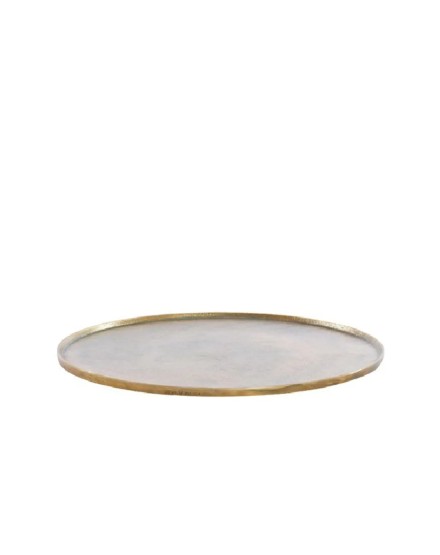 Bandeja redonda metal bronce 50x1,5cm decorativa | Tapidecor